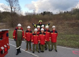 Löschgruppenausbildung mit Drehleiter der FF Arnoldstein