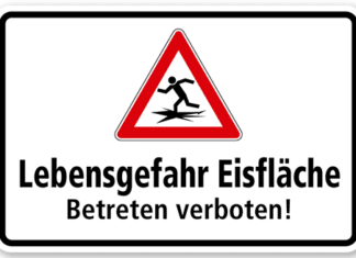 Lebensgefahr: Eisfläche Presseggersee