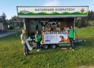 Reinwerfen statt Wegwerfen im Naturpark Dobratsch