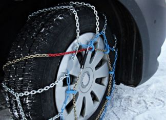 Kettenpflicht Plöckenpass – Straße Richtung Gailberg