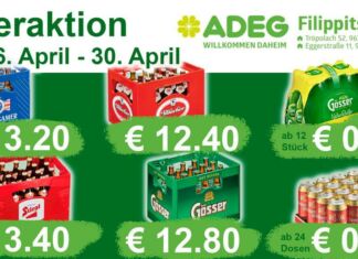 Bieraktion bei ADEG Filippitsch!