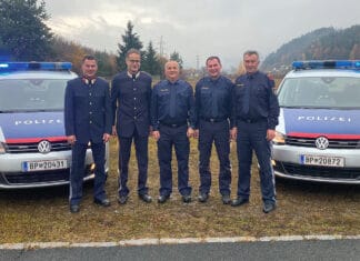Die fünf Gailtaler Autobahnpolizisten