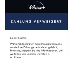 “Erneuere die Zahlungsinformation bei Disney+”: Achtung vor diesen Fake-Mails