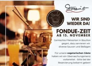 Fonduezeit ab 15. November 2024 beim “Strasswirt”