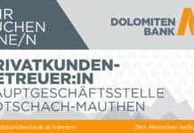 Karriere bei der DolomitenBank in Kötschach- Mauthen
