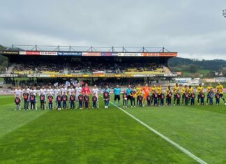 FC Hermagor-Nachwuchskicker als Einlaufkinder bei WAC vs. Altach