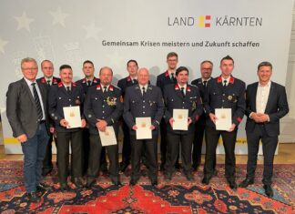 Auszeichnungsfeier in Klagenfurt für Kameraden der Feuerwehren