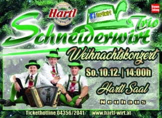 Schneiderwirt Trio kommt für ein Weihnachtskonzert nach Kärnten