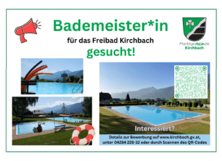 Bademeister:in für das Freibad Kirchbach gesucht!