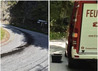 Technischer Einsatz: Freiwillige Feuerwehr Tröpolach beseitigt Ölspur bei Schlanitzen