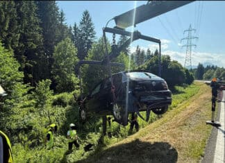 B111 Gailtalstraße: Kastenwagen zwingt 18-Jährige zu Ausweichmanöver – Pkw kracht in Böschung