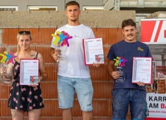 Drittplatzierter beim Nachwuchs-Maurerwettbewerb: Noel Regittnig von LOIK Bau GmbH