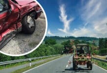 Unfall auf der B111: Überholmanöver endet in Frontalzusammenstoß mit Traktor – eine Leichtverletzte