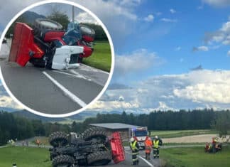 Unfall auf der Wurzenpassstraße: Traktor kippt um, 16-Jährige verletzt