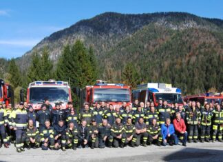 Dreigemeindefeuerwehrübung in Coccau (ITA)