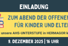 Einladung zum „Abend der offenen Tür“ der AHS-Unterstufe Hermagor