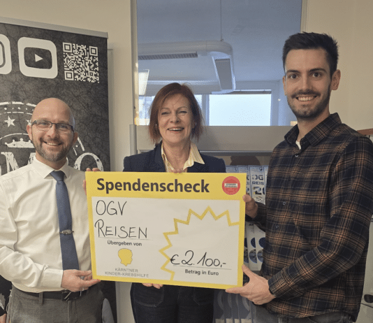Zum Jubiläum Hoffnung schenken: OGV Reisen und Combo Liveband unterstützen die Kärntner Kinderkrebshilfe