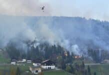 Update: Waldbrand im Lesachtal – 110 Hektar stehen in Flammen