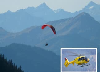 Paragleiter-Pilot in Baumnähe geraten – Notarzthubschrauber im Einsatz