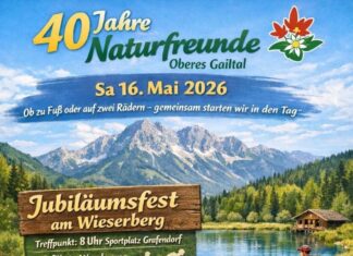 Jubiläumsfeier der Naturfreunde Oberes Gailtal: Festakt wetterbedingt im Dorfgemeinschaftshaus Leifling