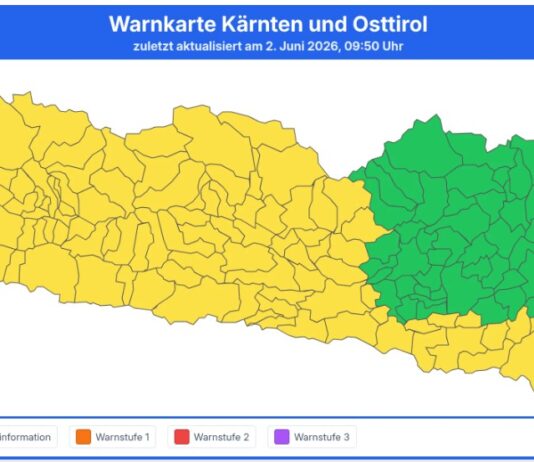 Kräftiger Regen in Oberkärnten und Osttirol erwartet