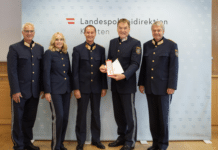 Festakt in der Landespolizeidirektion: Drei Gailtaler für herausragende Leistungen geehrt