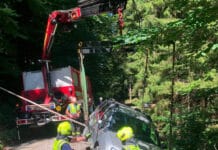 Pkw drohte über Böschung abzustürzen – Feuerwehr rückte zur Bergung aus