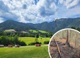 Waldbrand im Gemeindegebiet Nötsch: Vermutlich durch Blitzschlag ausgelöst