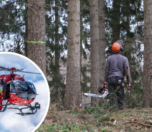Forstunfall in Hohenthurn: Mann (57) eingeklemmt – Hubschrauber im Einsatz