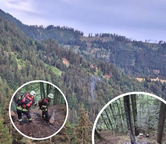 Lesachtal: Beginnender Waldbrand nach Blitzschlag gelöscht