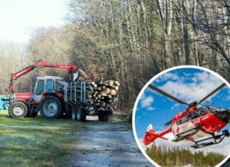 Traktor überschlägt sich auf Forstweg: Mann (78) per Hubschrauber ins Krankenhaus