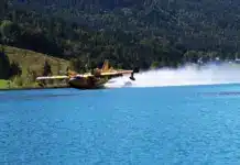 Italienisches Löschflugzeug fliegt nochmal Weissensee an