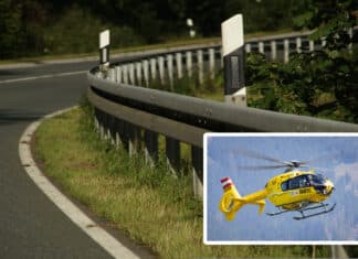 Plöckenpass Bundesstraße: Kollision beim Abbiegen – Rettungshubschrauber im Einsatz