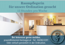Raumpflegerin für moderne Ordination in Hermagor gesucht!