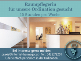 Raumpflegerin für moderne Ordination in Hermagor gesucht!